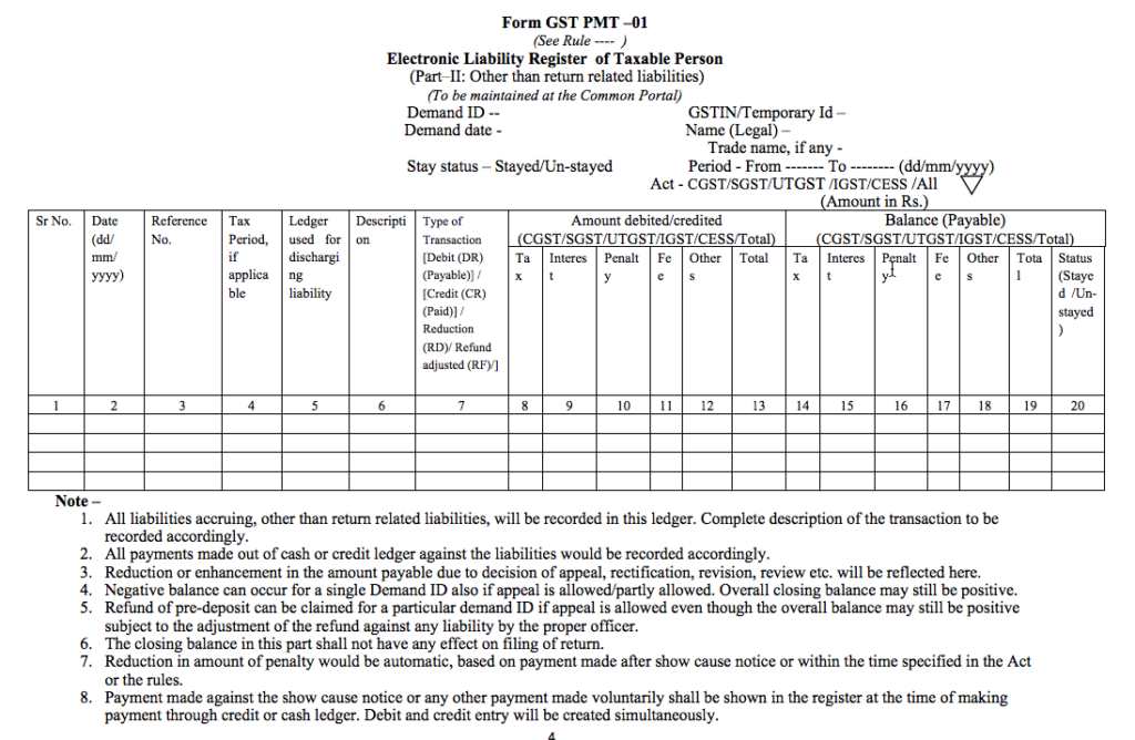 GST Form PMT-01 - Part B