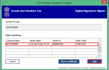 Step 4 - Select DSC from emSigner