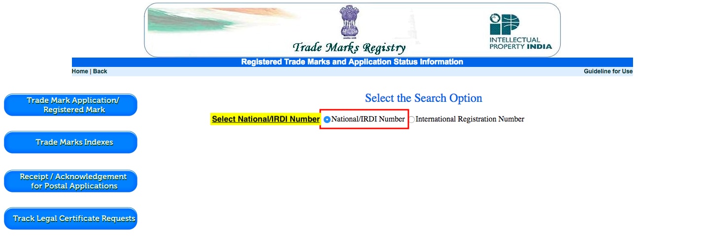 Check Trademark Status Online On IPINDIA IndiaFilings   IPINDIA Step 2 