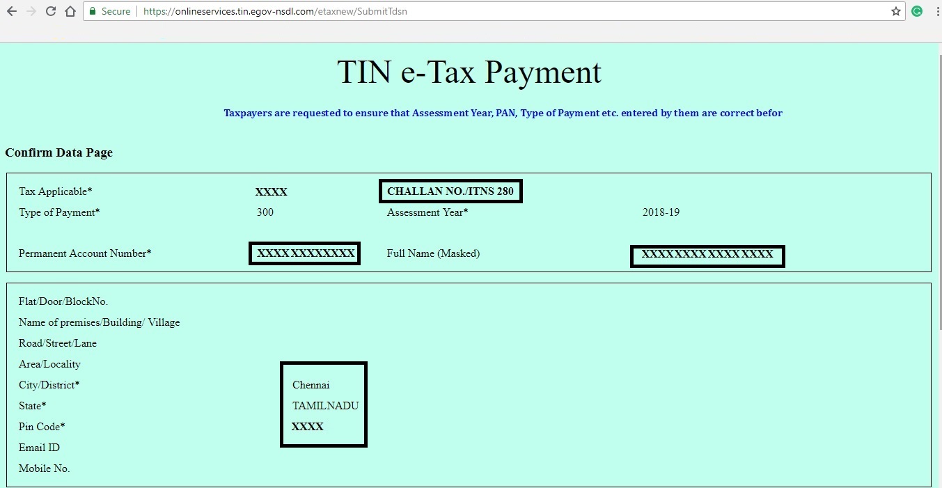 Confirmation-Screen-of-Tax -Payment