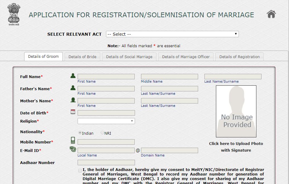 Marriage Registration in West Bengal - Application Procedure - IndiaFilings