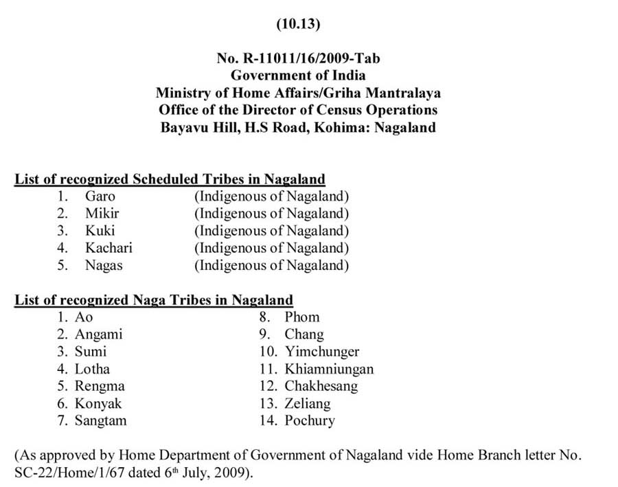 Nagaland-Tribe-Certificate-Scheduled-List