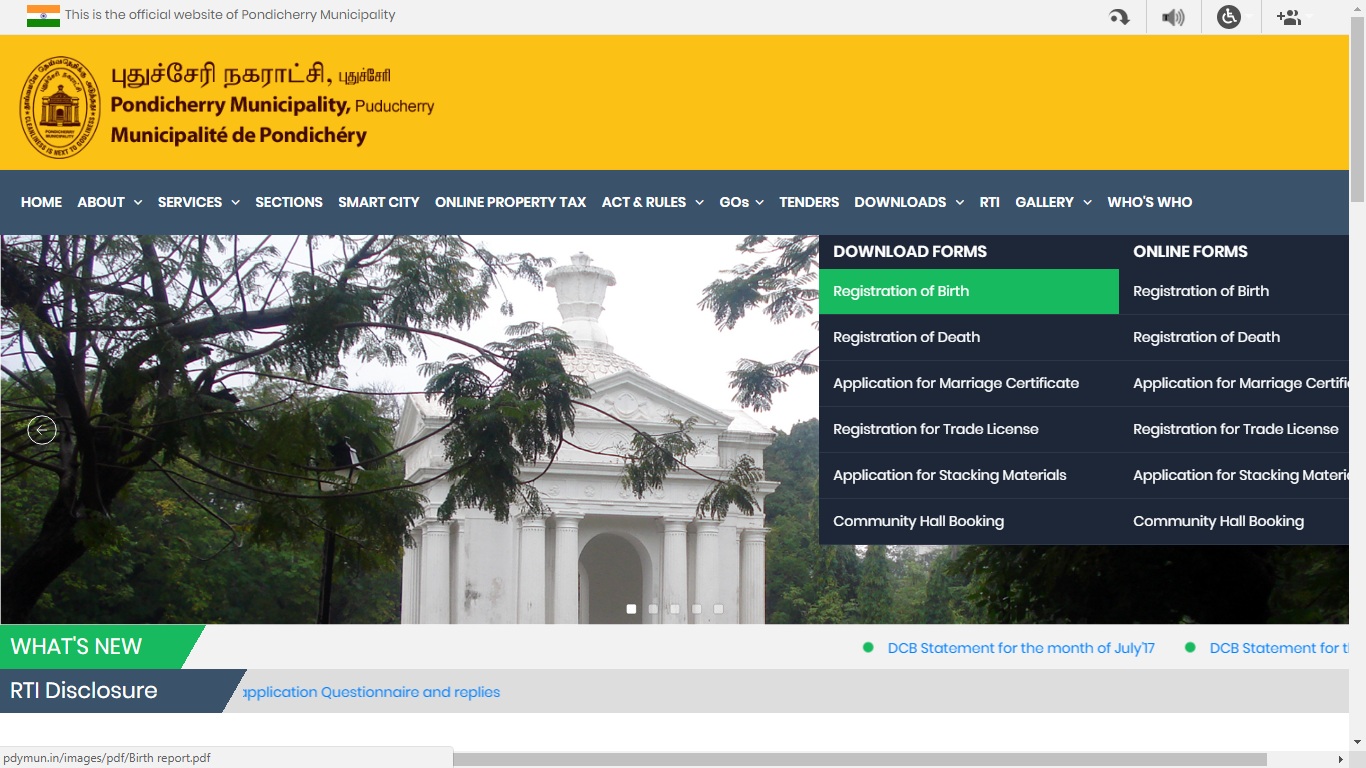 Pondicherry-Birth-Certificate-Download-Form