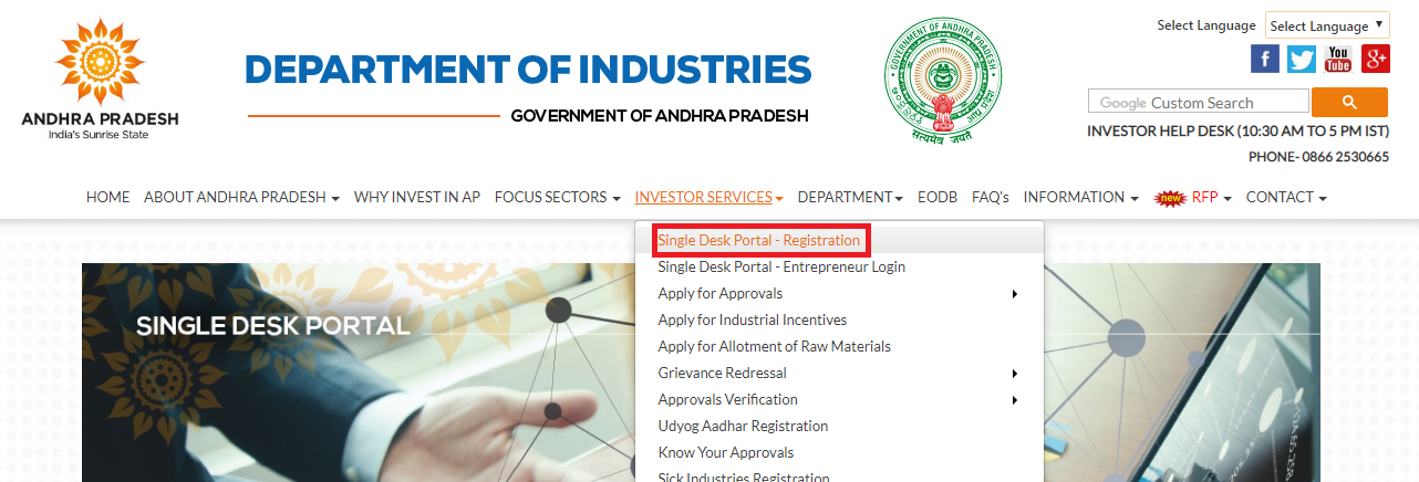 Andhra Pradesh fire license - Single Desk Portal Registration