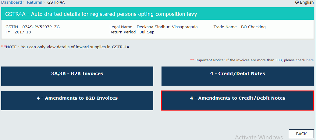 4- Amendments to Credit or Debit Notes Tile