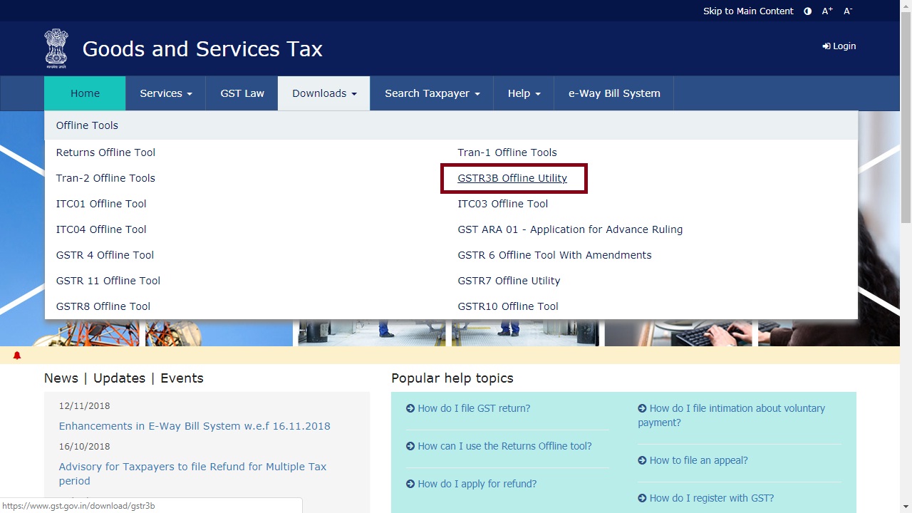 Image 1 GSTR 3B Offline Utility