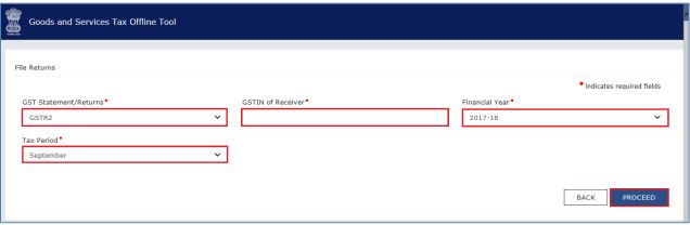 Image 2 GSTR 2 Filing using Returns Offline Tool