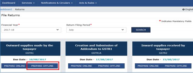 Image 25 Procedure to File GSTR 1 using Returns Offline Tool