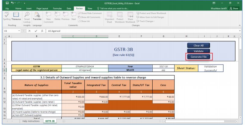 Image 29 GSTR 3B Offline Utility