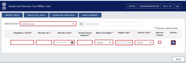 Image 3 GSTR 2 Filing using Returns Offline Tool