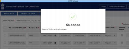 Image 6 Procedure to File GSTR 1 using Returns Offline Tool