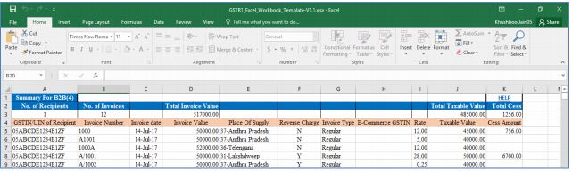 Image 7 Procedure to File GSTR 1 using Returns Offline Tool