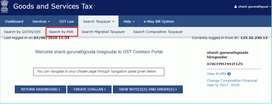 search-gst-number-using-pan-gst-portal-procedure-indiafilings