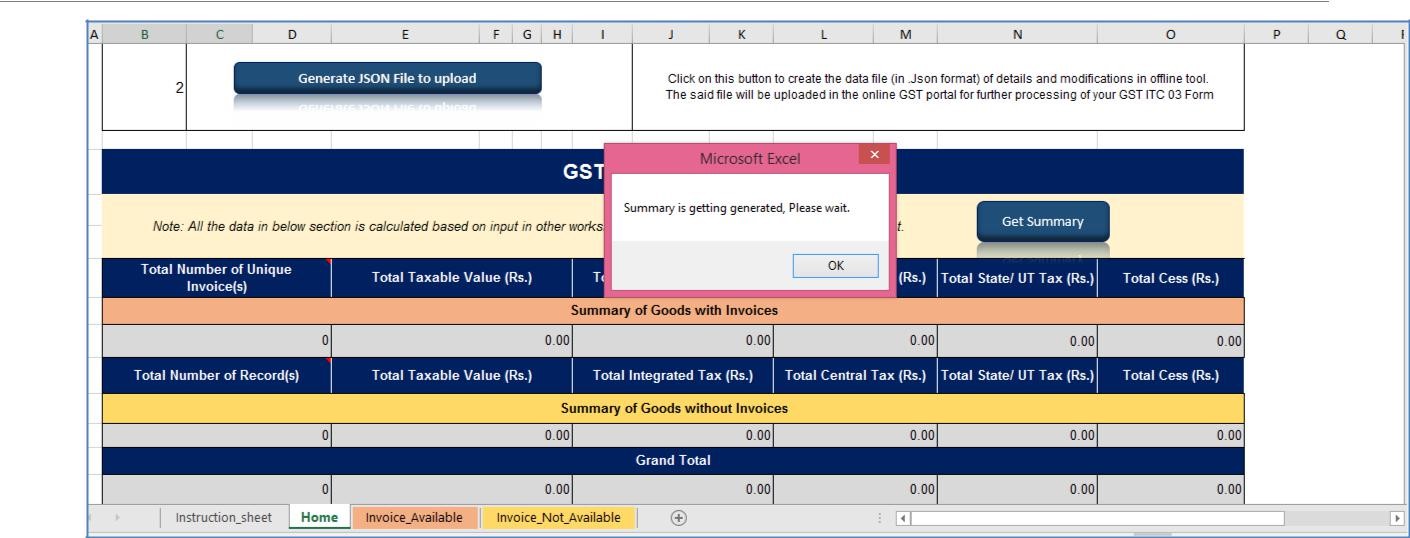 Step 3- Offline Filing of Form GST ITC-03