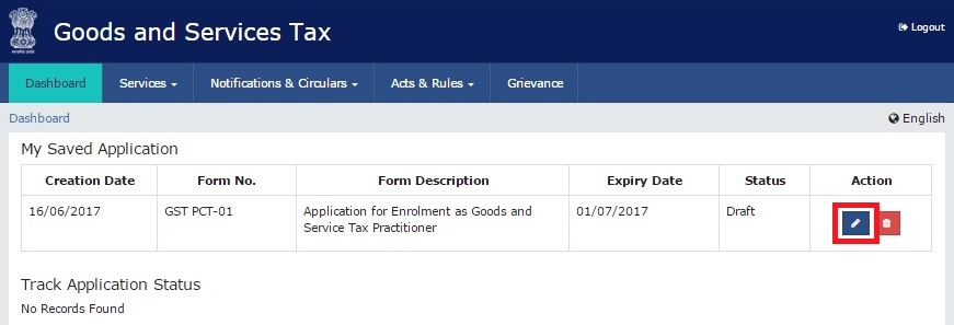 Step 4- GST Online Enrollment for Practitioners