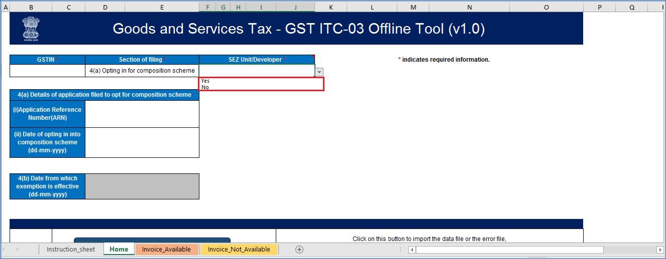 Step 4- Offline Filing of Form GST ITC-03