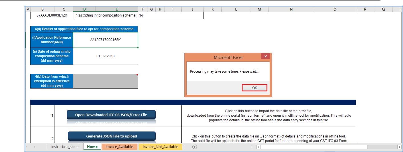 Step 5- Offline Filing of Form GST ITC-03