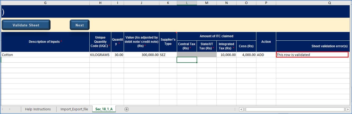 Step 8- Form GST ITC-01 Offline Tool