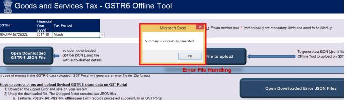 Image 20 GSTR 6 Return Offline Utility