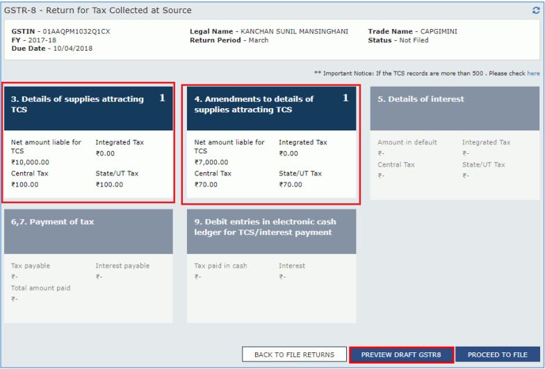 Image 30 GSTR 8 Return Filing