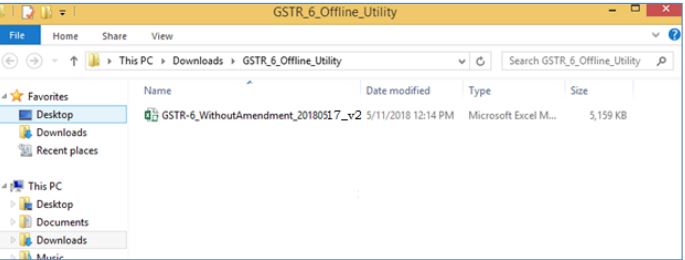 Image 7 GSTR 6 Return Offline Utility