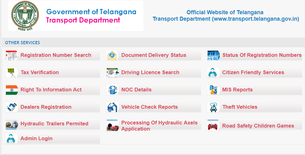 Motor Vehicle Registration Number Search Telangana