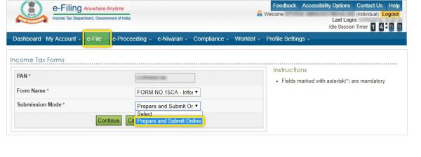 Step 4A - Income Tax Form 15CA