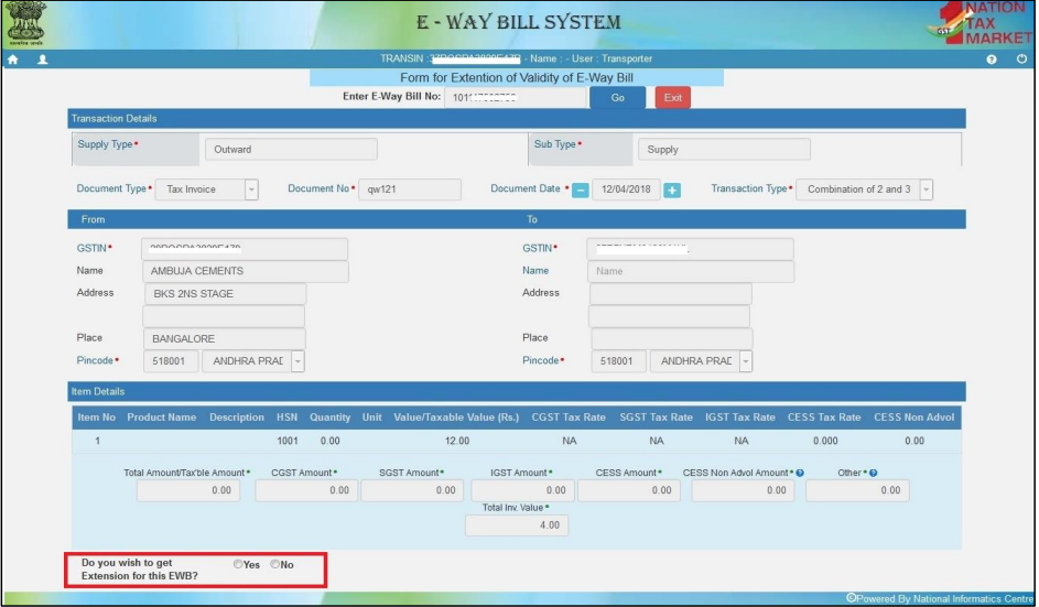 Image 8 Enhancement in e-Way Bill System