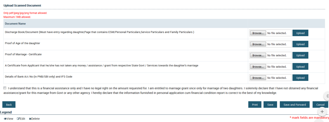 RMEWF Scheme for Marriage - Upload Documents