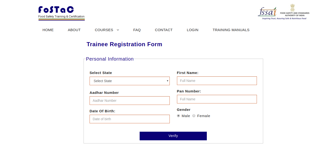 FOSTAC Trainee Application Form