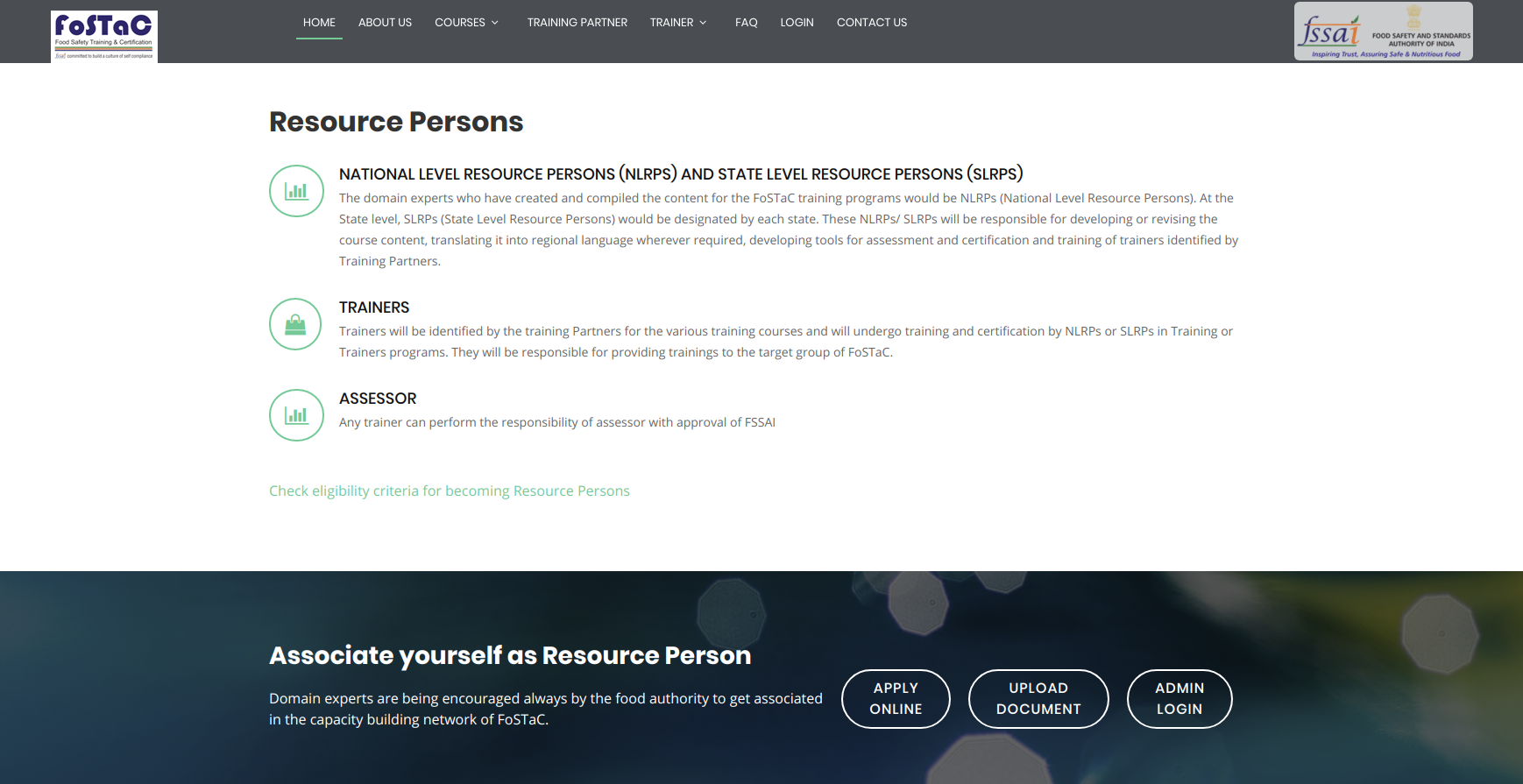 FOSTAC - Trainers,NLRP, Assessor Registration