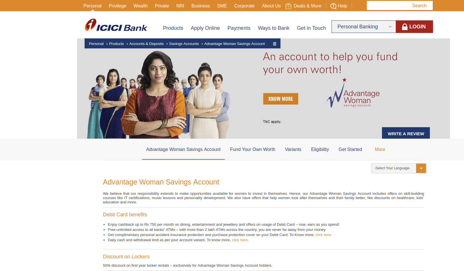 ICICI Home Page