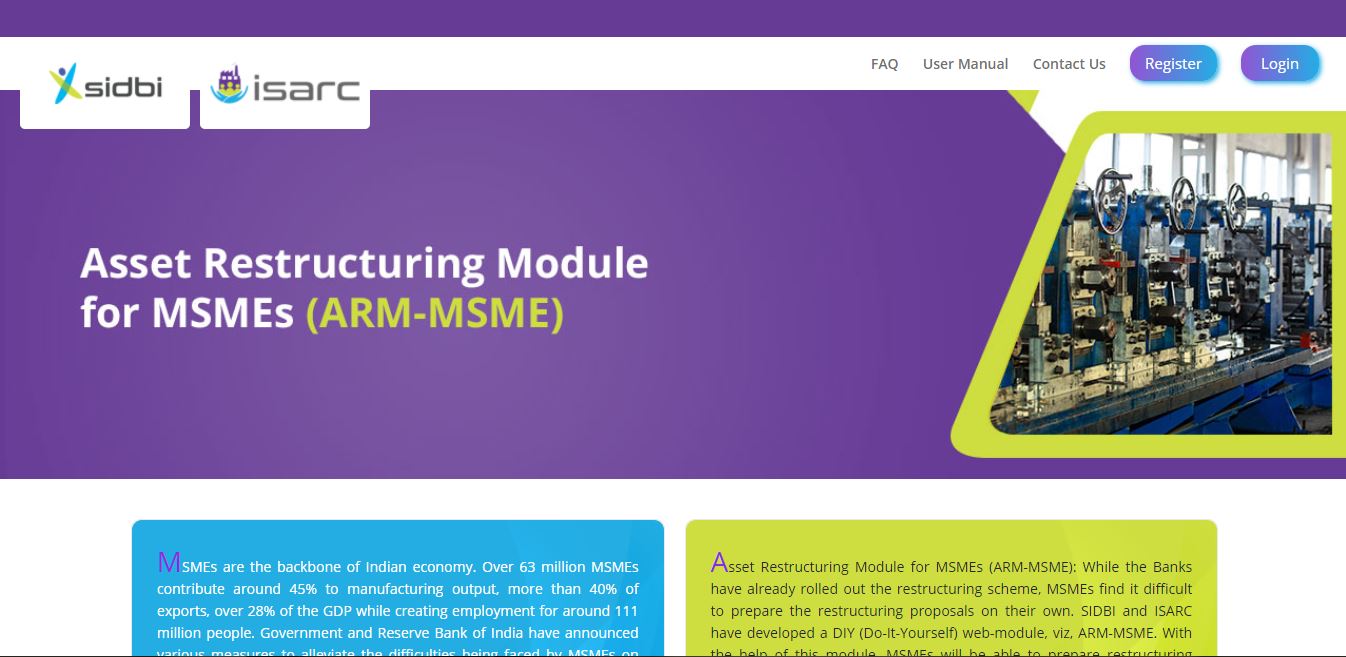 Asset Restructuring Module for MSME (ARM-MSME) - Home Page