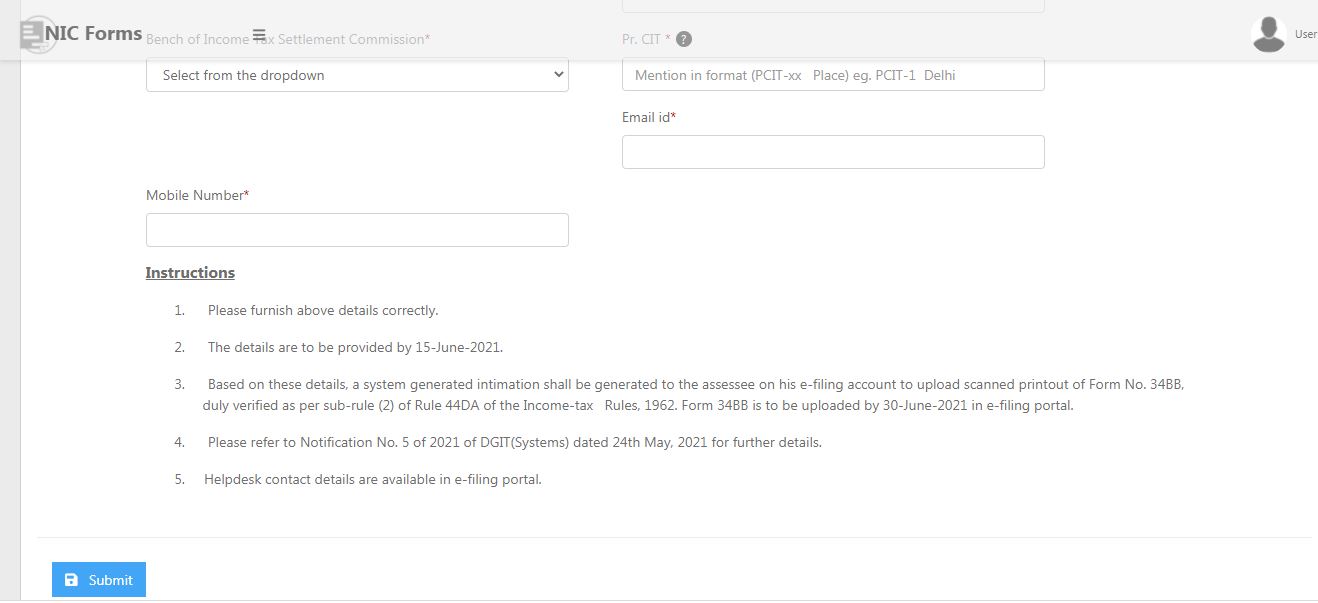 Procedure for Online Withdrawal of Pending Application by Form 34BB - NIC FORM2