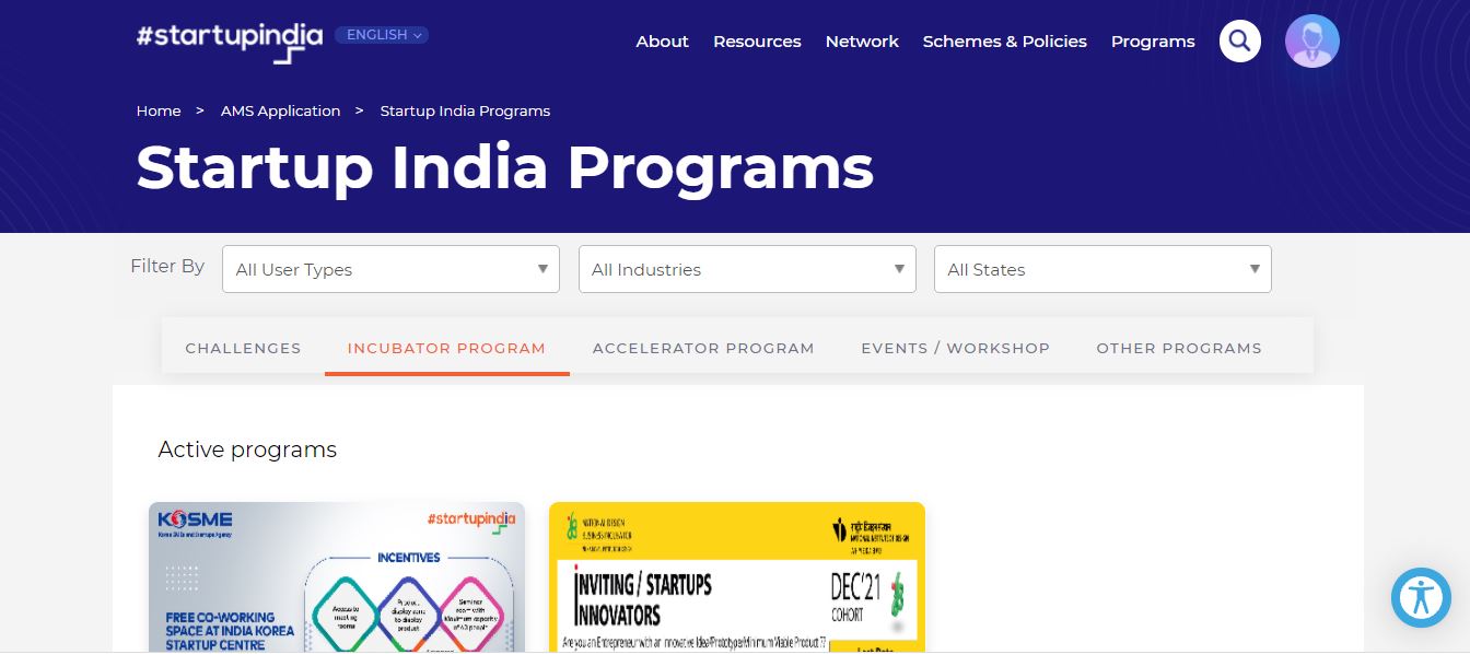 Free Co-Working Space at India-Korea Startup Center - Startup India Incubator Program page