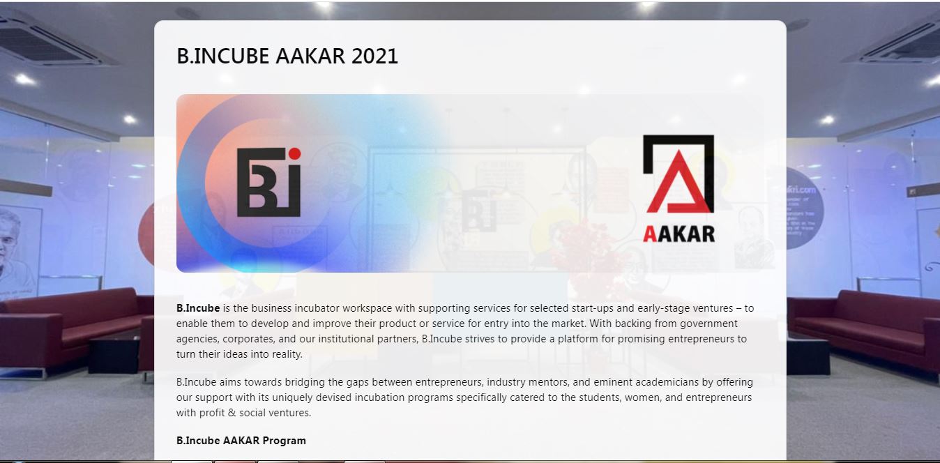 Start-up Incubation Program 2021 - B. Incube Aakar Application