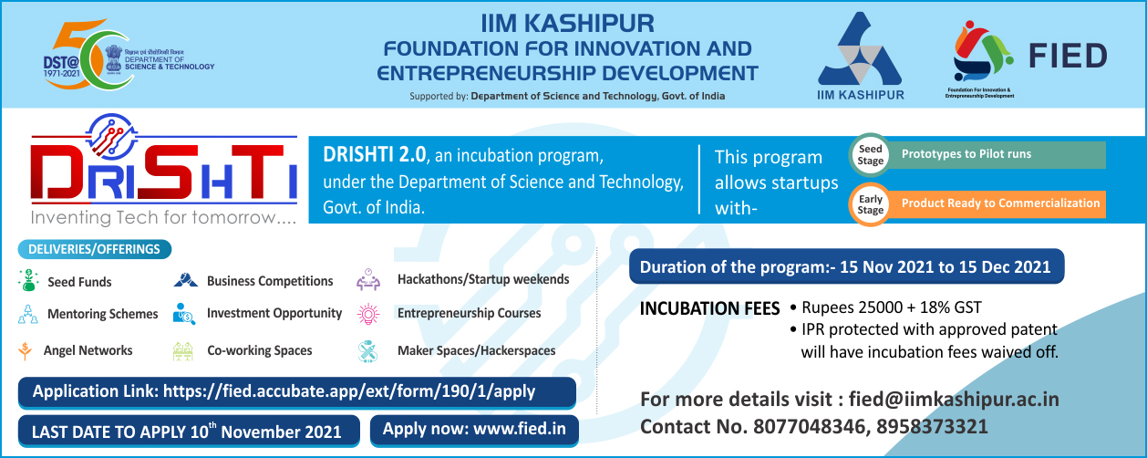 Drishti 2.0 Incubation Program for Startup