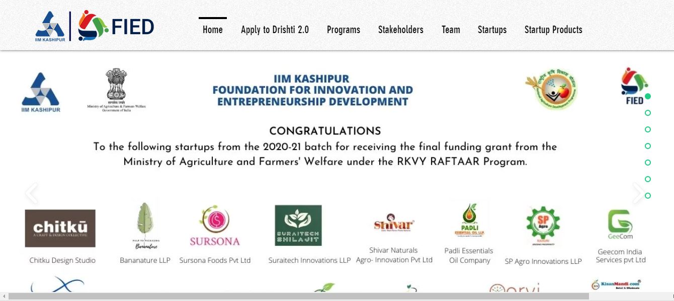 Drishti 2.0 Incubation Program for Startup - FIED Homepage