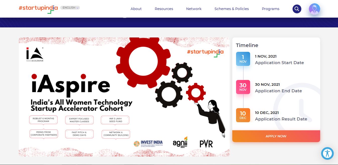 iAspire - Startup India Accelerator Programs - Apply