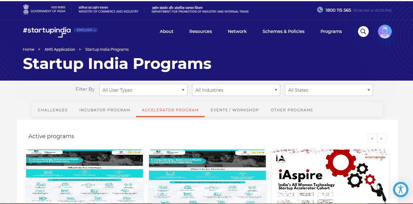 iAspire - Startup India Accelerator Programs