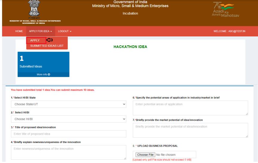 MSME Idea Hackathon - Application1