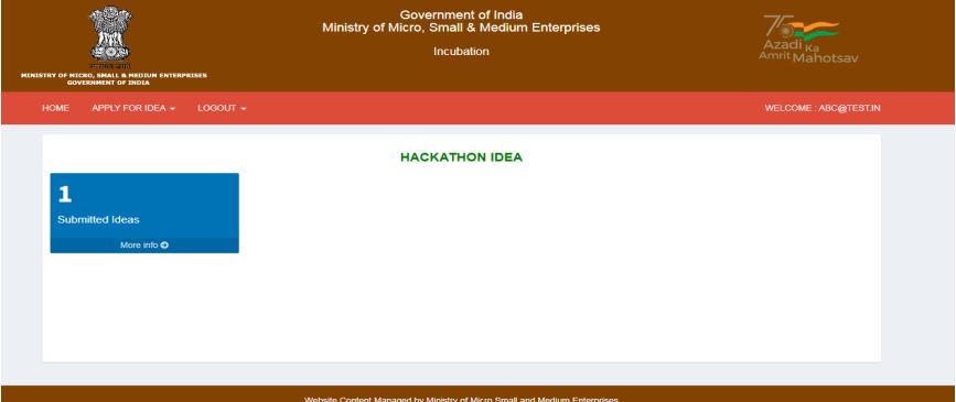 MSME Idea Hackathon - Dashboard