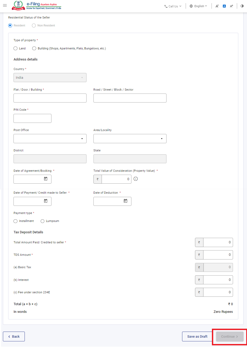 Section 194IA - TDS on Sale of Property - Add Property Details